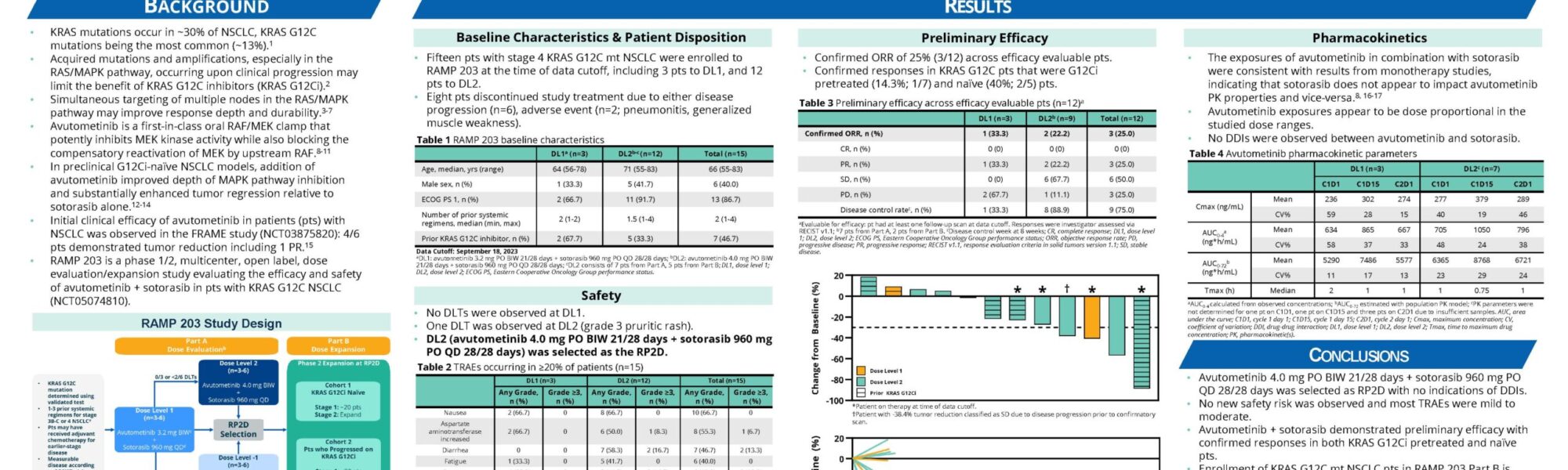 Initial Safety, Pharmacokinetics, and Recommended Phase 2 Dose from RAMP 203 study